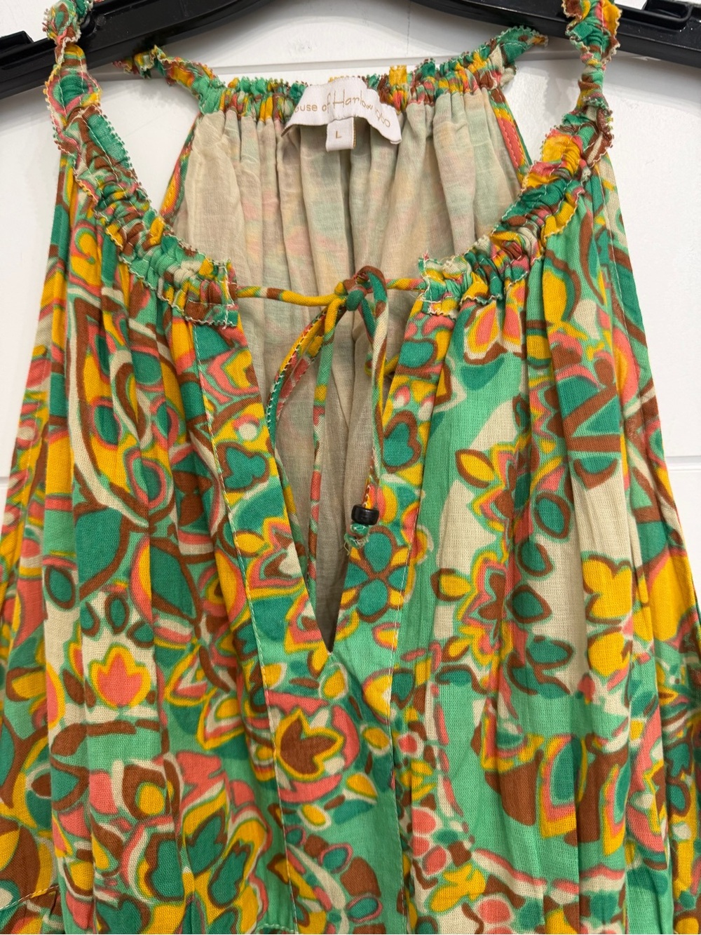 House of Harlow Cotton Gauze Tiered Sleeveless Maxi Dress Size Large 36841 - Picture 9 of 16